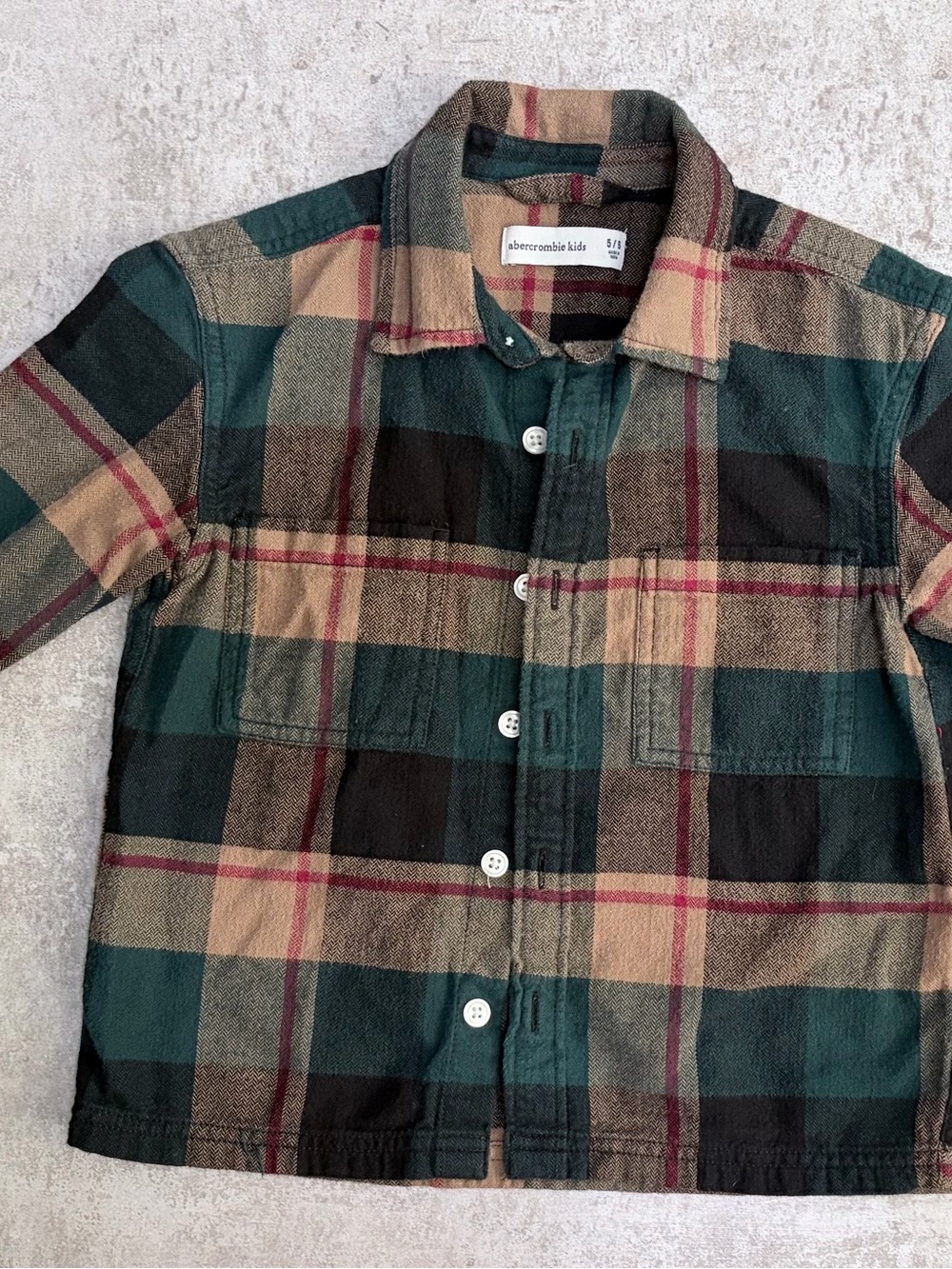 Title: Abercrombie Kids Plaid Button-Down Flannel Shirt - Size 5/6